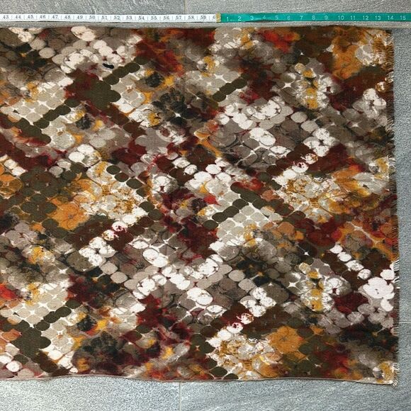 NWOT Scarf Shawl Wrap Blanket Abstract Polka Dots Warm Autumn Neutral 74" x 29" - Picture 12 of 15